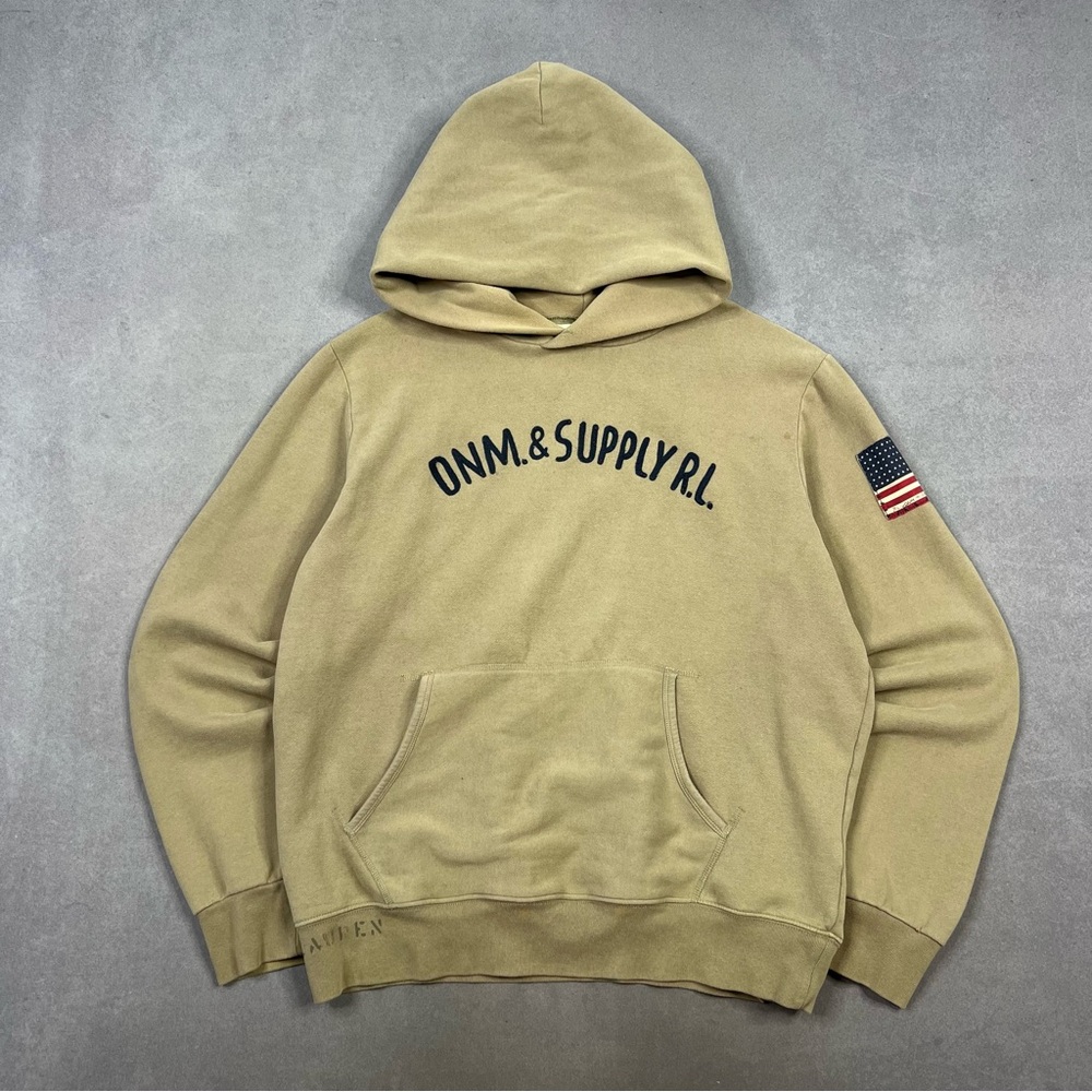 Ralph Lauren Tan Hoodie with Black Lettering